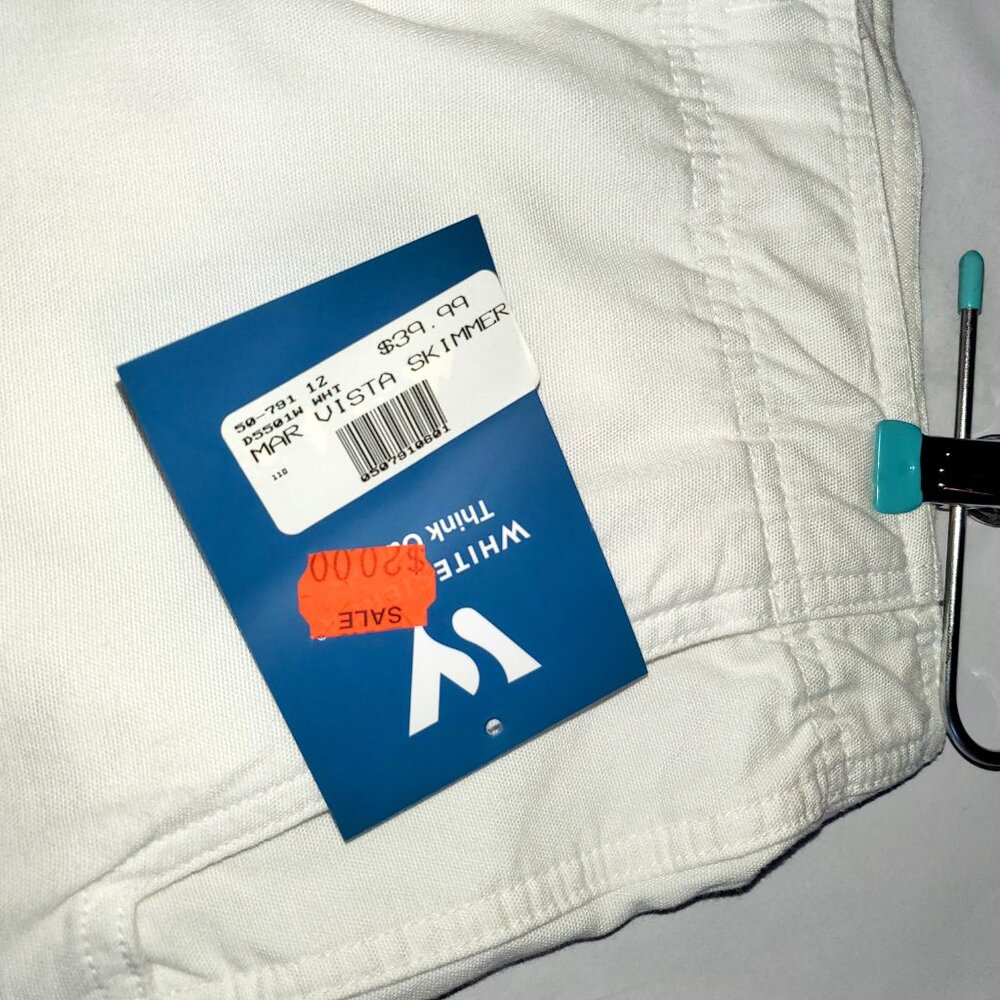 White Sierra Skimmer Size 12 White Rayon/Cotton Blend 34"W X 13"L - please read! - Picture 11 of 11